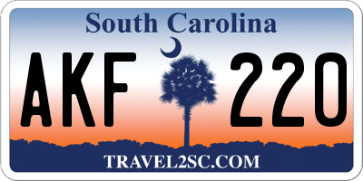 SC license plate AKF220