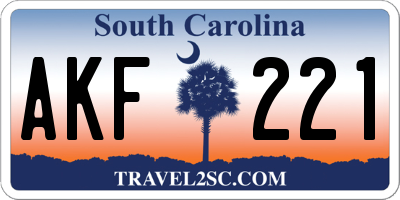 SC license plate AKF221