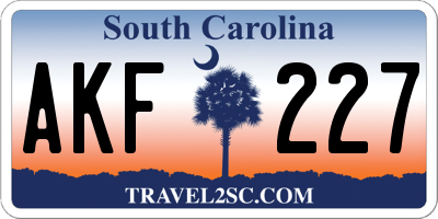 SC license plate AKF227