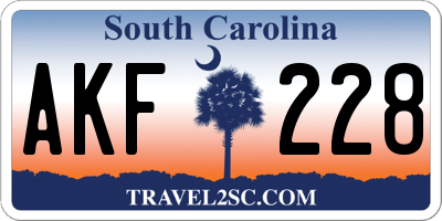 SC license plate AKF228