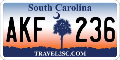 SC license plate AKF236