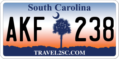 SC license plate AKF238