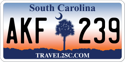 SC license plate AKF239