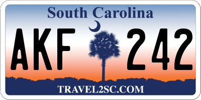 SC license plate AKF242