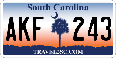 SC license plate AKF243