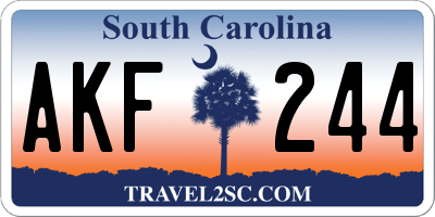SC license plate AKF244