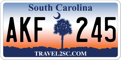 SC license plate AKF245