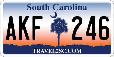 SC license plate AKF246