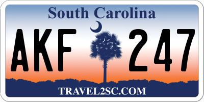 SC license plate AKF247