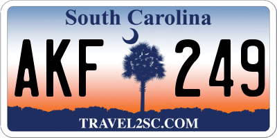 SC license plate AKF249