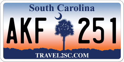 SC license plate AKF251