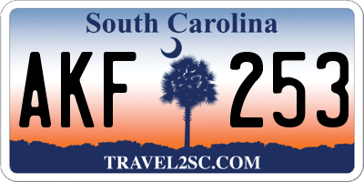 SC license plate AKF253