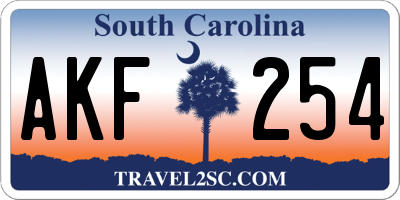 SC license plate AKF254