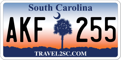 SC license plate AKF255