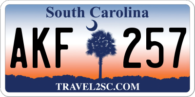 SC license plate AKF257
