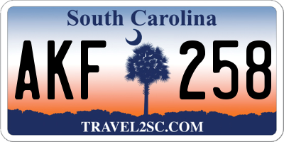 SC license plate AKF258