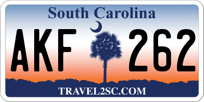 SC license plate AKF262
