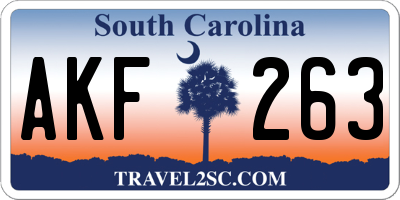 SC license plate AKF263