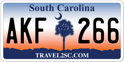 SC license plate AKF266