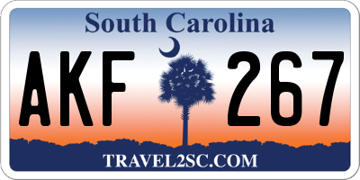 SC license plate AKF267