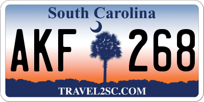 SC license plate AKF268