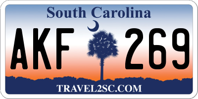 SC license plate AKF269