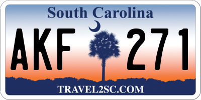 SC license plate AKF271