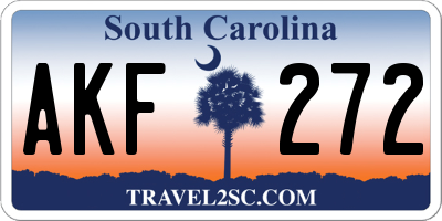 SC license plate AKF272