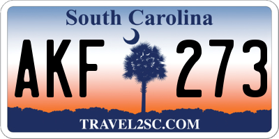 SC license plate AKF273