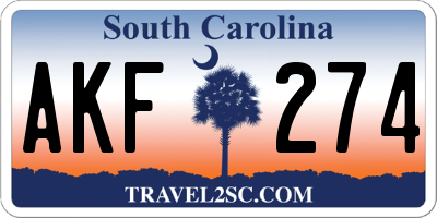 SC license plate AKF274