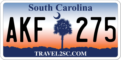 SC license plate AKF275