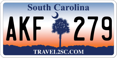SC license plate AKF279