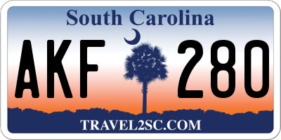 SC license plate AKF280