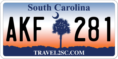 SC license plate AKF281