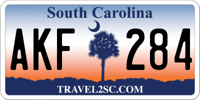 SC license plate AKF284