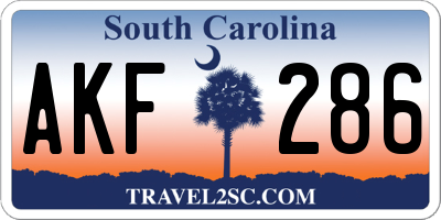SC license plate AKF286