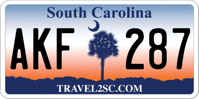 SC license plate AKF287
