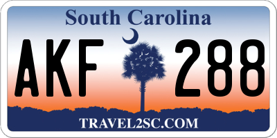 SC license plate AKF288