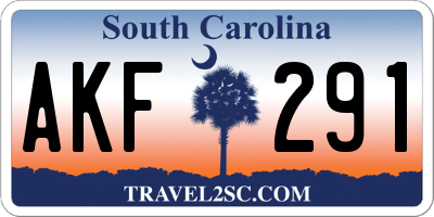 SC license plate AKF291