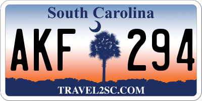 SC license plate AKF294