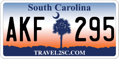 SC license plate AKF295