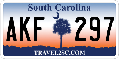 SC license plate AKF297