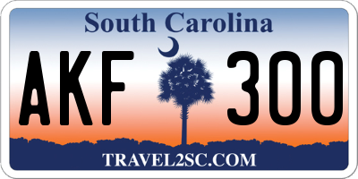 SC license plate AKF300