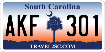 SC license plate AKF301