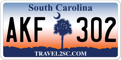 SC license plate AKF302