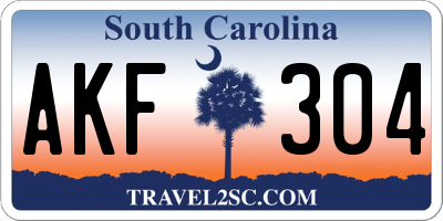 SC license plate AKF304