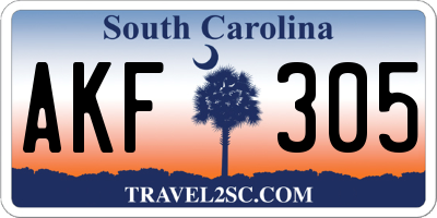 SC license plate AKF305