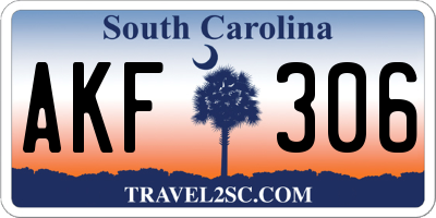 SC license plate AKF306
