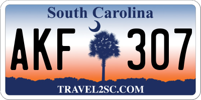 SC license plate AKF307