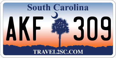 SC license plate AKF309